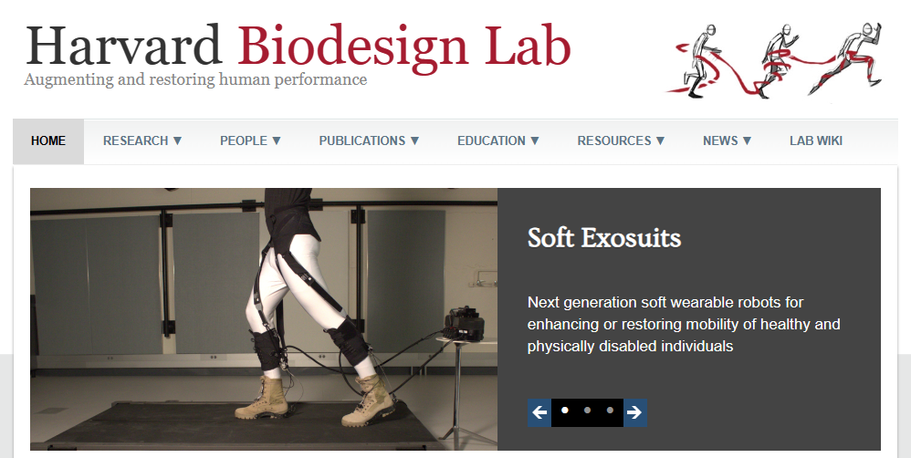 Screen shot of Harvard Biodesign Lab website